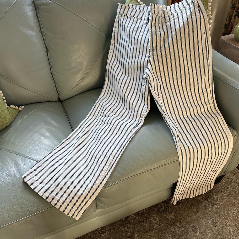 JCrew Striped Slim fit Wide-Leg Pants